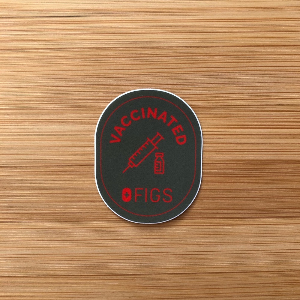 Figs Green & Orange Vaccinated Sticker